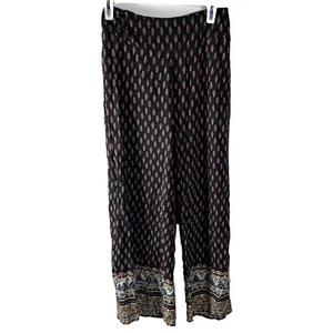 Papaya womens m black wide leg Oriental lightweight pants 1744 - Picture 1 of 11