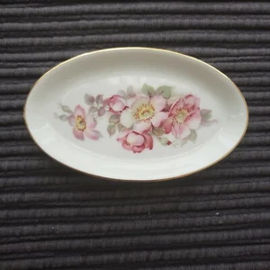 Gerold Porzellan Bavaria Western Germany 4" Trinket Dish w/ hand painted flowers - Picture 1 of 8