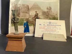 Ancient Egyptian Bronze Osiris w/Base Collected by Walter Scott McDonald 1943 13 - Picture 1 of 9