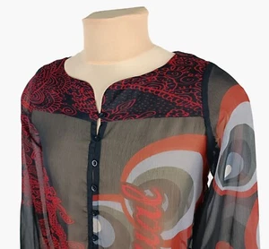 Desigual Damen transparentes leichtes Top Bluse Größe M - Bild 1 von 10