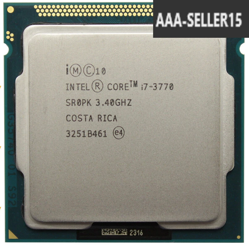 Intel 3rd Gen Core i7-3770 SR0PK 3.40GHz (Turbo 3.90GHz) 4-Core 8M LGA-1155 CPU - Image 1 of 1
