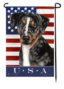 Bandera Patriótica Jardín EE. UU. - Perro Leopardo Catahoula 033 - Imagen 1 de 1