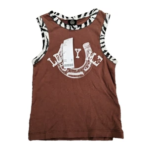 Urban Outfitters Lucky Me Tank Top XS Horseshoe Zebra Horse Equine - Picture 1 of 8