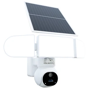 ON WATCH Solar Floodlight PTZ Security Camera Outdoor Wireless 2.4Gz WiFi (OW1) - Picture 1 of 22