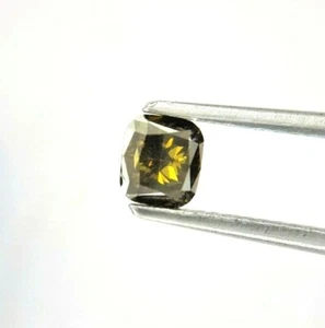 Natural diamond 0.53tcw cushion grayish yellow modified brilliant cut for gift - Picture 1 of 10