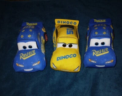 Ty Sparkles Disney Cars Plush Yellow Dinoco 51 + Rust-Eze 95 ×2  Blue - Image 1 of 4