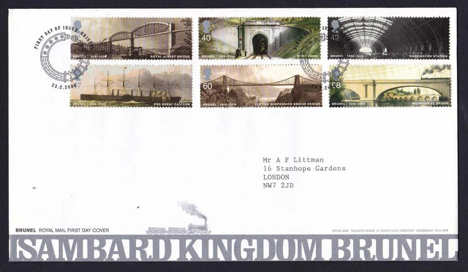 QE2 - 2006 - 1st Day Cover - Isambard Kingdom Brunel - Image 1 of 1