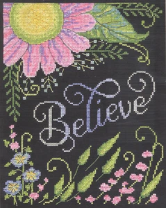 Cross Stitch Kit ~ Design Works Believe w/Flowers & Greenery #DW3445 - Picture 1 of 3