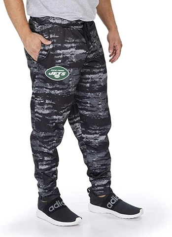 Zubaz NFL Football Men's New York Jets Poly Fleece Joggers Pants Cover