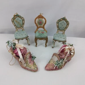 Vintage Victorian Chairs Schuhe 1999 Christmas Ornaments Lilian Vernon? - Bild 1 von 14
