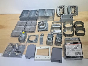 Bulk Lot of (36) Random Gang Boxes | Waterproof Switch Covers | Mud Rings | 👀 - Picture 1 of 24