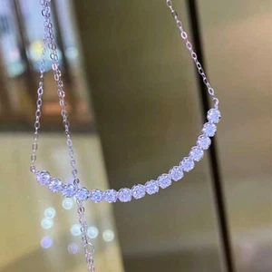 Women Wedding 925 Silver Jewelry Fashion Cubic Zirconia Necklaces Pendants - Bild 1 von 2