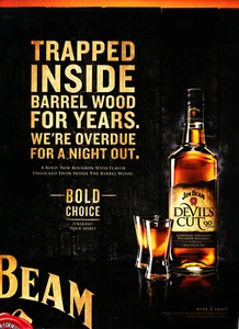 JIM BEAM WHISKEY AD #69 RARE 2012 "TRAPPED INSIDE BARREL WOOD FOR YEARS." - Picture 1 of 1