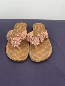 Patrizia by Spring Step Womens Size 39 Flip Flops Pink Flowers - Picture 1 of 8