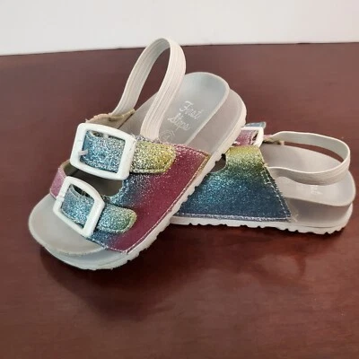 Босоножки First Steps by Stepping Stones - розовые/радужные блестящие размер 4 для малышей - Изображение 1 из 4