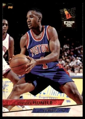 1993-94 Ultra #244 Lindsey Hunter Rookie Detroit Pistons - Image 1 of 2