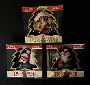 Coca-Cola Polar Bear Trim A Tree Collection Christmas Ornaments (3) NIB - Picture 1 of 8