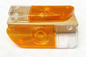 MAZDA 1000 R100 1200 1300 REPU FRONT BUMPER BAR PARK LIGHT INDICATOR LENSES PAIR - Picture 1 of 1