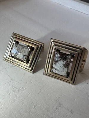 Vintage Jasper Sterling Silver CUFFLINKS - Image 1 of 4