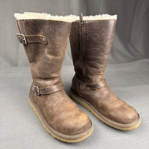 UGG Australia 1969 Kensington Reißverschluss Leder Lammfell Stiefel Damengröße 4 - Bild 1 von 18