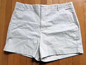 Banana Republic Womens Sz 16 5" Shorts Mid Rise Flat Front Tan Cotton Stretch - Picture 1 of 7