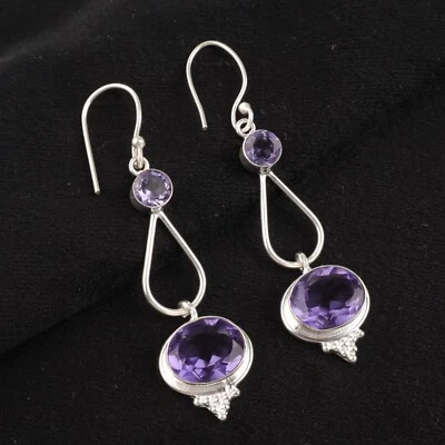 Iolite Gemstone 925 Sterling Silver Earring Handmade jewelry Earring Gift For - Image 1 of 3