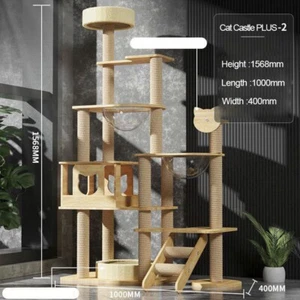 Cat Tree Scratching Post Scratcher Tower Wood Condo House Bed Large 1568MM - Picture 1 of 4