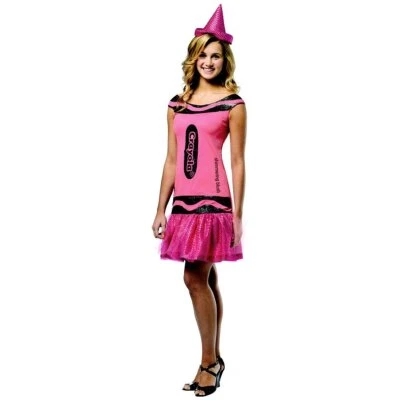 闪亮闪光蜡笔连衣裙蜡笔花式连衣裙万圣节青少年服装2色 — 第 1/2 张图片