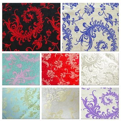 Faux Silk Brocade (Paisley Fern) Jacquard Damask Kimono Fabric Material BL8 - Image 1 of 4