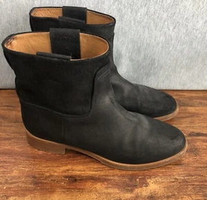 Rag & Bone Holly Womens Size 37 US 7 Black Waxy Suede Ankle Boots Italy Boho - Picture 1 of 10