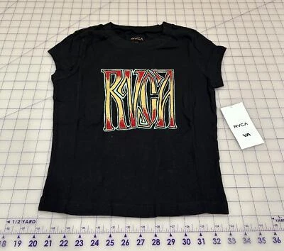 Auténtica camiseta ajustada RVCA Gretta para mujer bebé nueva con etiquetas en negro - RARA Foto 1 de 4