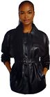 Black Faux Leather Tunic Shacket Xxl Nwt