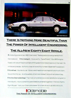 1992 Oldsmobile Eighty Eight Royal LS  Vintage Original Print Ad-8.5 x 11" Foto 1 de 3