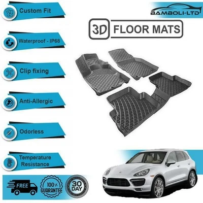 Alfombrilla interior de coche moldeada en 3D para Porsche Cayenne 2011-2014 (negro) Foto 1 de 4