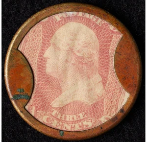 1862 Ayer's kathartische Pillen lange Pfeile 3 ¢ ummantelte Briefmarke Washington vz - Bild 1 von 2