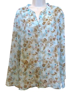 Emma James Women's size 18 Floral Prairie Button Up Blouse - Picture 1 of 6