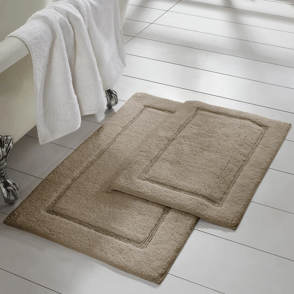 2-Pack Solid Loop with Non-Slip Backing Bath Mat Set 17-inch by 24-inch & 21-... - Image 1 of 3