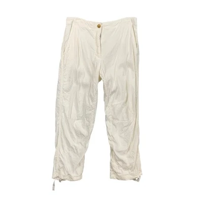 Rag & Bone Pants Womens 8 White Linen Blend Stretch Tie Ankle High Rise Pockets - Image 1 of 4