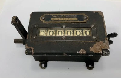 Antiguo contador mecánico de 6 dígitos Vender Root A-137916-1 probado y funcionando en EE. UU. Foto 1 de 4