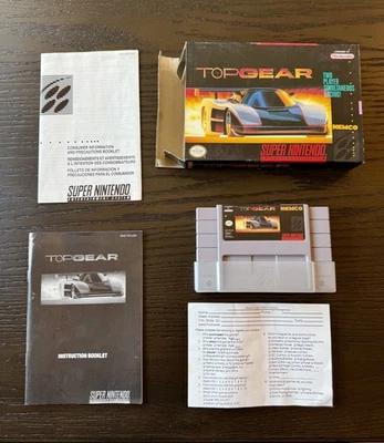 Top Gear (Super Nintendo Entertainment System, SNES, 1992) CIB Complete - Image 1 of 4