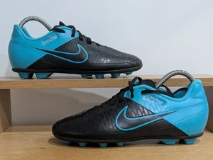 Nike Magista Orden FG Leather Black/Turquoise Blue Size Uk 5 Personalised J.Dow - Picture 1 of 9