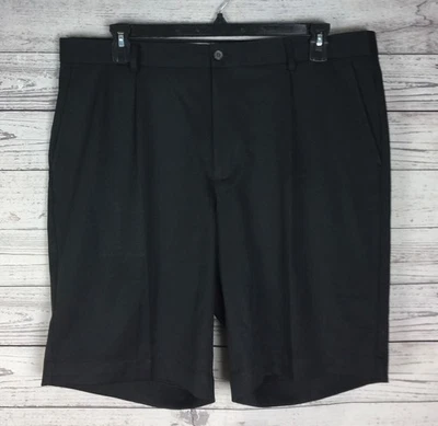 Greg Norman Men’s Black 100% Polyester Pleated Golf Shorts Size 38 - Image 1 of 4