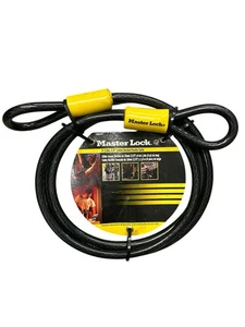 Master Lock 6' L x 3/8" Schwerlast geflochtenes Stahl geschlungenes Kabel Sicherheit - Bild 1 von 2