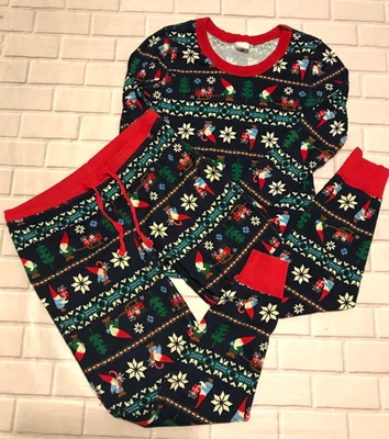 Hanna Andersson Pajama Set Size Large Gnome Sweet Gnome Christmas 100% Cotton - Image 1 of 4
