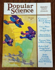 Popular Science September 1930 Magazine Aviation Cover by: Herbert Paus - Picture 1 of 8