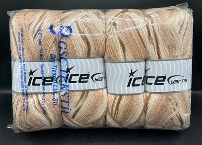 Paquete de 4 hilados ICE marrón diseño bebé, 2 pesos Foto 1 de 4