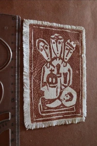 toller alter Kunstdruck auf Stoff - Heilige drei Könige und Jesuskind  - Picture 1 of 4