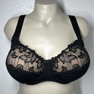 Prima Donna Deauville Full Cup Bra 44C Underwire Floral Lace Black Unpadded - Picture 1 of 16
