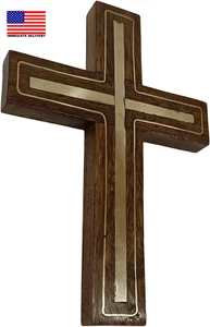 Wandbehang Wandbehang Holz Christus Kreuz Kruzifix katholisch Palisander Crucifi - Bild 1 von 3
