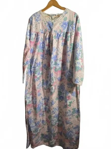 Nice 'n Easy Cozy Floral Print Flannel Women's Nightgown Size 2X - Bild 1 von 6
